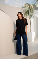 T-Shirt ISA com Fenda Lateral