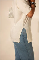 T-Shirt ISA com Fenda Lateral